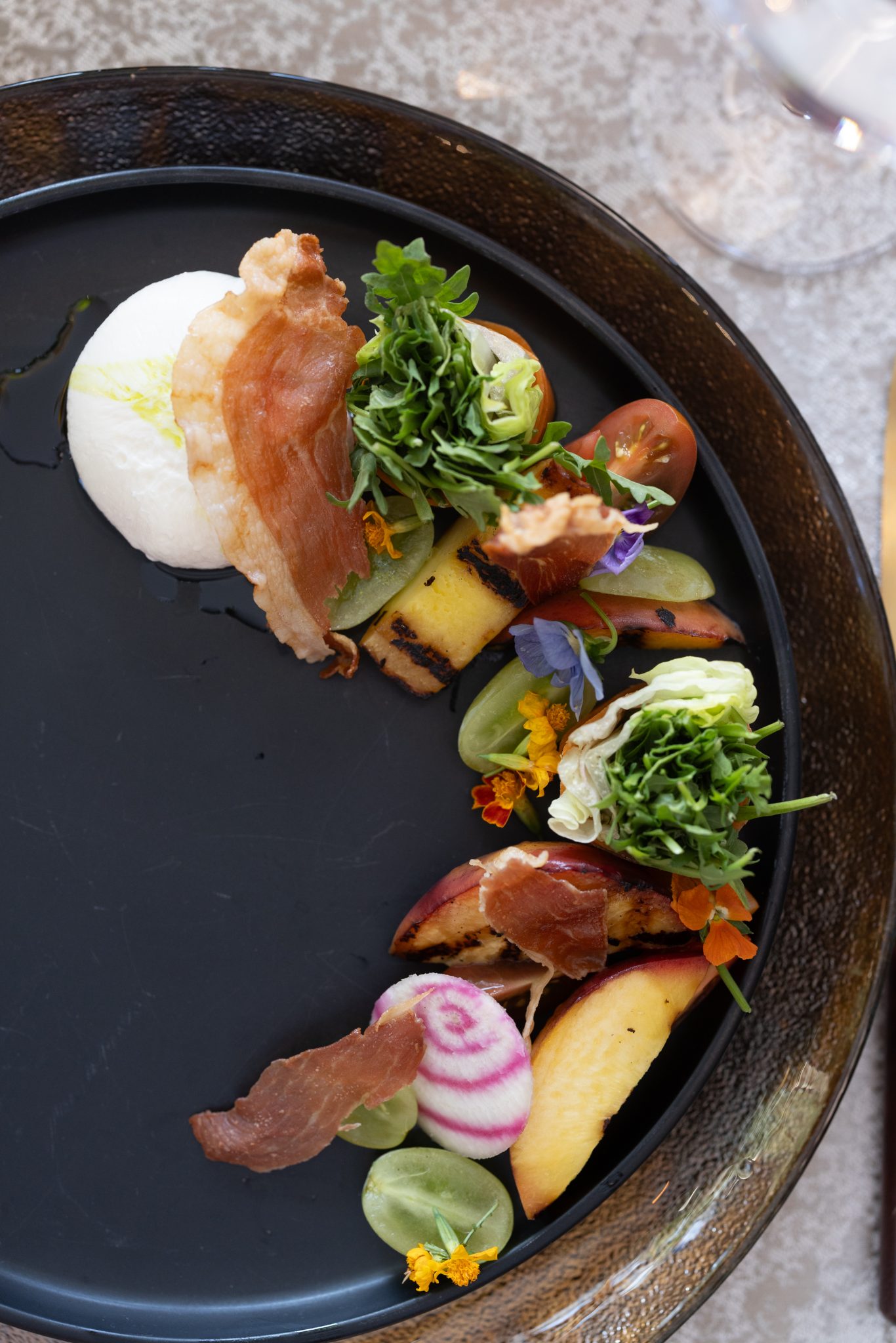 culinary-grilled burrata peach salad